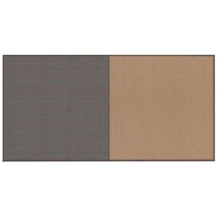 United Visual Products Enclosed Corkboard, 1 Door, 72"x36", 4" Fra UV3411-SATIN-SURF